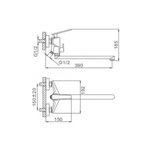 Смеситель для ванны и душа Frap F2257 черный